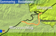 Streckenverlauf Semmering Basistunnel