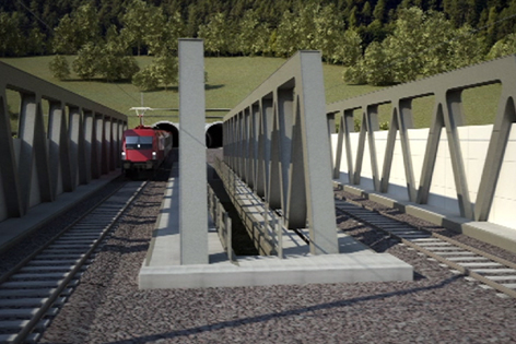 Bahntunnel als Animation