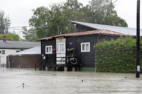 Kritzendorf, Haus im Hochwasser