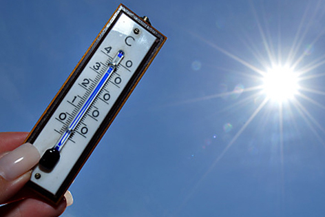 Außenthermometer und Sonne