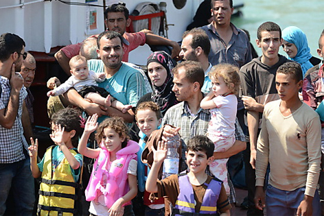 Syrische Flüchtlinge bei Catania (Italien)