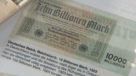 Zehn-Billionen-Mark-Schein im Stadtmuseum