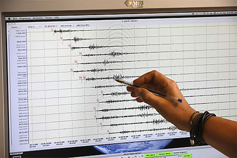 Seismogramm eines Erdbebens