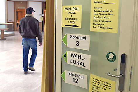 Wahllokal bei den Gemeinderatswahlen in Purkersdorf