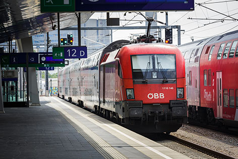 Zug ÖBB Hauptbahnhof Wien