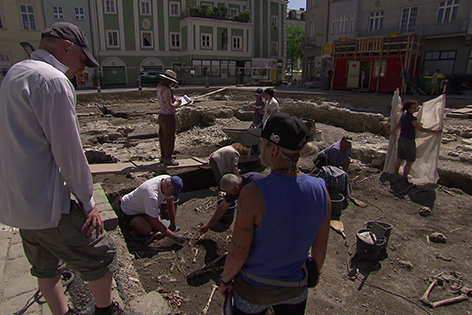 Ausgrabungen am Domplatz in Sankt Pölten
