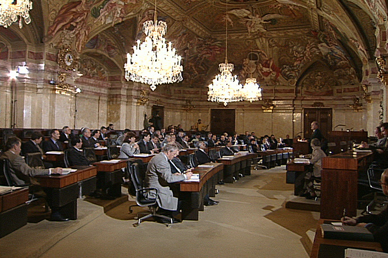 Letzte Sitzung des Landtages im Landhaus in Wien