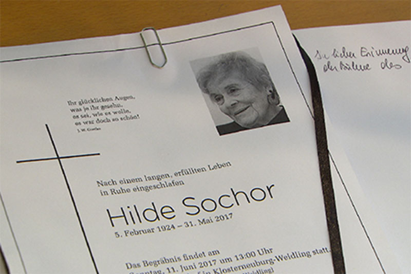 Begräbnis Hilde Sochor in Klosterneuburg-Weidling
