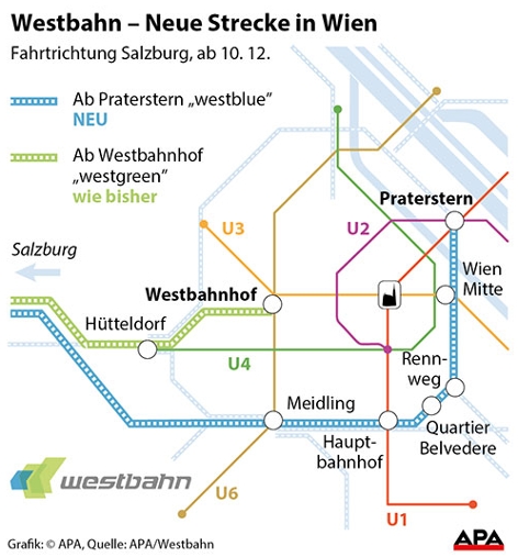 Westbahn Neue Strecken Fahrplanwechsel Westblue Westgreen