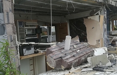 Küche des zerstörten Hauses in Aspersdorf