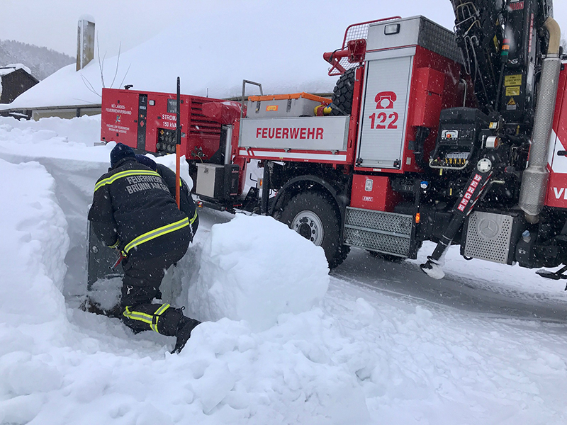 Feuerwehr Annaberg Schnee Notstrom