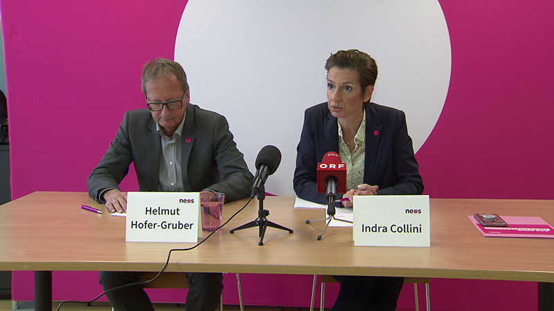 Helmut Hofer-Gruber und Indra Collini NEOS PK