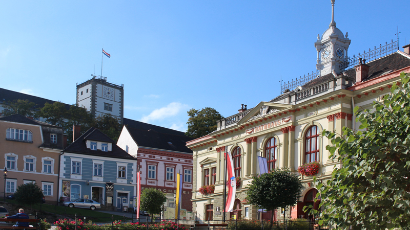 Stadtplatz in Weitra bildet den Start- und Zielort beim Race Around Niederösterreich